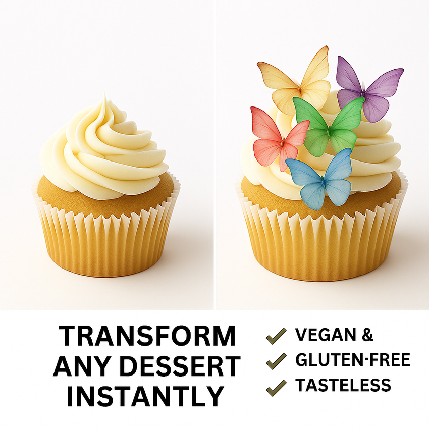 Multicolor | Pack of 56 Edible Wafer Paper Butterflies