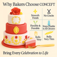 Multipack of Red, yellow, old rose and White Sugarpaste 12