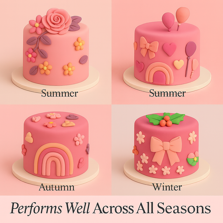 Multipack of Blush Pink, Peach, Neon Pink and Fuchsia Pink Sugarpaste 21