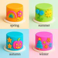 Multipack of Fluorescent Orange, Lime green, electric blue and Neon Pink Sugarpaste 08