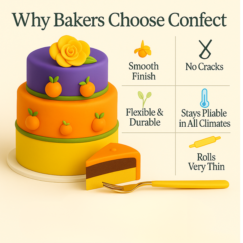 Multipack of Yellow, Orange, Pea Green and Purple Sugarpaste 27