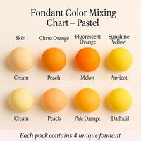 Multipack of Ivory, Orange, Fluorescent orange and Yellow Sugarpaste 18