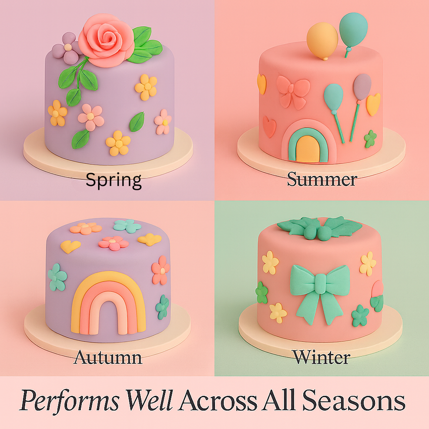 Multipack of Lavender, Electric Blue, Skin and Old Rose Sugarpaste 22