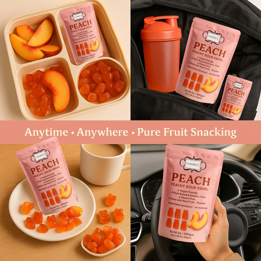 Peachy Sour Swirl Gummies