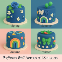 Multipack of White, Electric Blue, Emerald Green and Royal Blue Sugarpaste 23