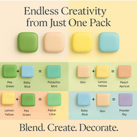 Multipack of Pea Green, Skin, Lemon Yellow and Baby Blue Sugarpaste 29