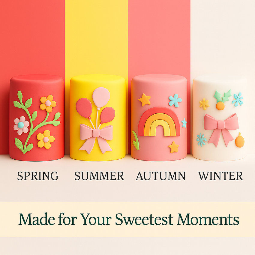 Multipack of Red, yellow, old rose and White Sugarpaste 12