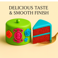 Multipack of Fluorescent Orange, Lime green, electric blue and Neon Pink Sugarpaste 08