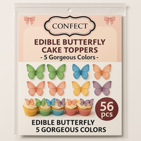 Multicolor | Pack of 56 Edible Wafer Paper Butterflies