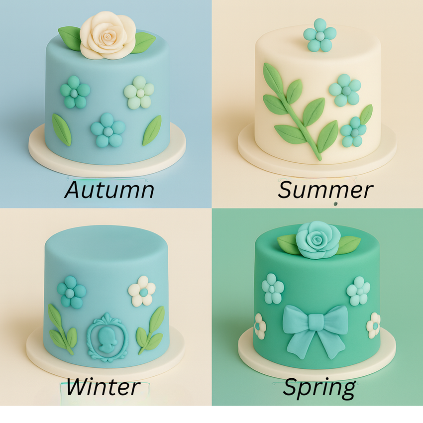 Multipack of Baby Blue, Electric Blue, Ivory and Teal Sugarpaste 11