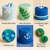 Multipack of White, Electric Blue, Emerald Green and Royal Blue Sugarpaste 23