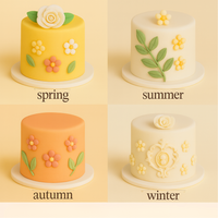 Multipack of Fluorescent Orange, Yellow, Ivory and White Sugarpaste 05