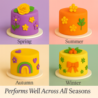 Multipack of Yellow, Orange, Pea Green and Purple Sugarpaste 27