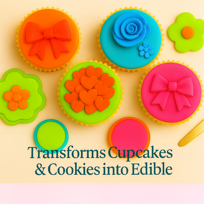 Multipack of Fluorescent Orange, Lime green, electric blue and Neon Pink Sugarpaste 08