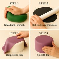 Multipack of Lavender, Electric Blue, Skin and Old Rose Sugarpaste 22