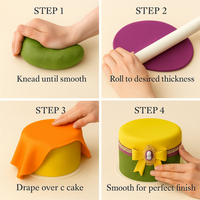 Multipack of Yellow, Orange, Pea Green and Purple Sugarpaste 27