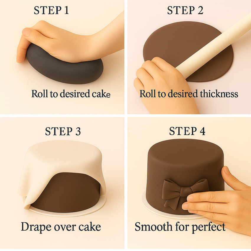 Multipack of Black, White, Skin and Brown Sugarpaste 04