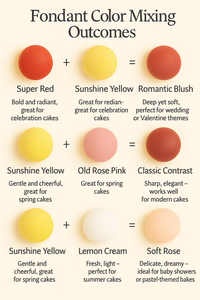 Multipack of Red, yellow, old rose and White Sugarpaste 12