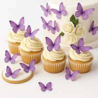 Purple | Pack of 56 Edible Wafer Paper Butterflies