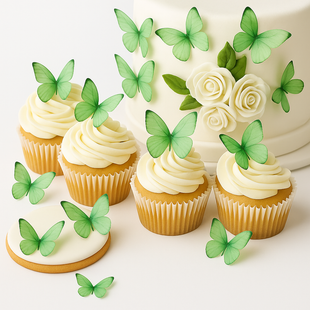 Mint Green | Pack of 56 Edible Wafer Paper Butterflies