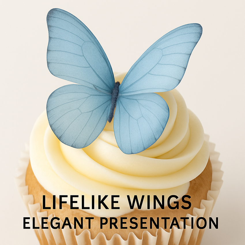 Sky Blue | Pack of 56 Edible Wafer Paper Butterflies