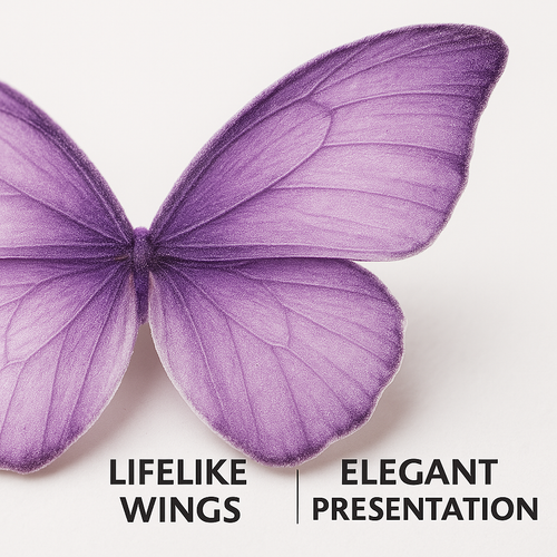 Purple | Pack of 56 Edible Wafer Paper Butterflies
