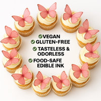Pink | Pack of 56 Edible Wafer Paper Butterflies