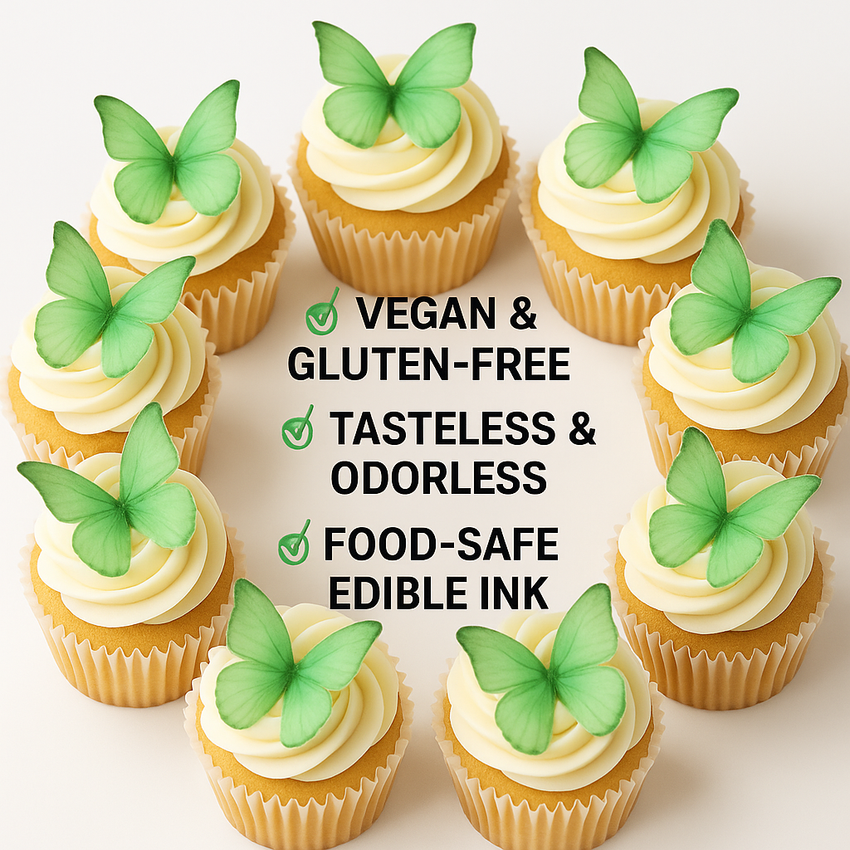 Mint Green | Pack of 56 Edible Wafer Paper Butterflies