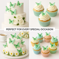 Mint Green | Pack of 56 Edible Wafer Paper Butterflies