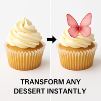 Pink | Pack of 56 Edible Wafer Paper Butterflies