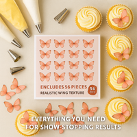 Peach | Pack of 56 Edible Wafer Paper Butterflies