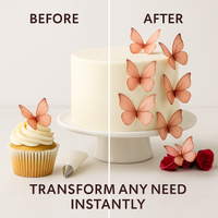 Peach | Pack of 56 Edible Wafer Paper Butterflies