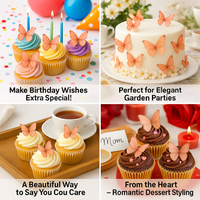 Peach | Pack of 56 Edible Wafer Paper Butterflies