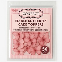 Pink | Pack of 56 Edible Wafer Paper Butterflies