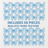 Sky Blue | Pack of 56 Edible Wafer Paper Butterflies