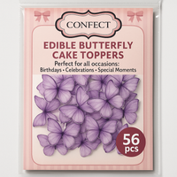 Purple | Pack of 56 Edible Wafer Paper Butterflies