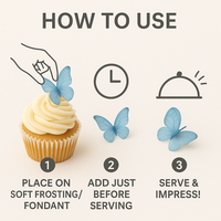 Sky Blue | Pack of 56 Edible Wafer Paper Butterflies