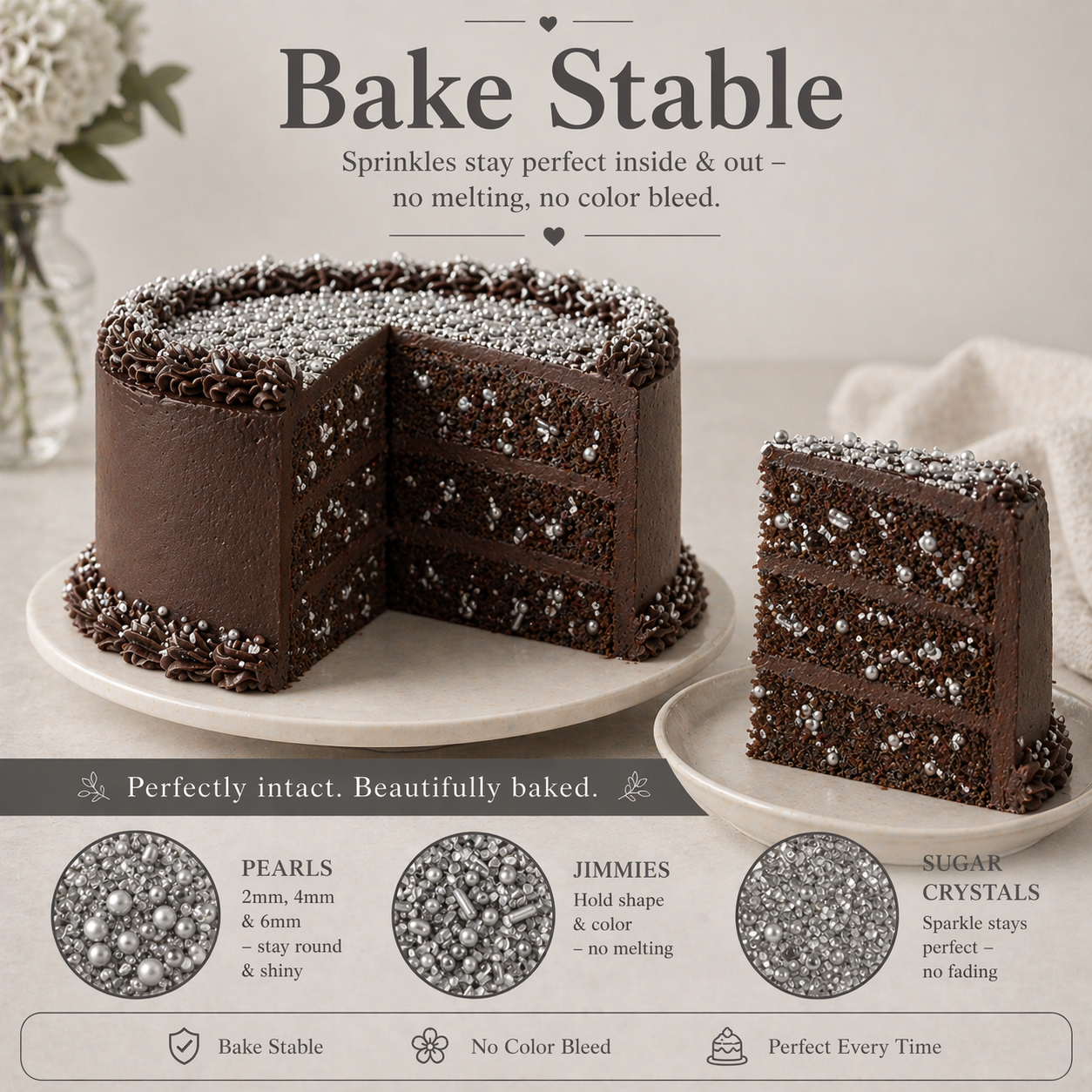 Sprinkles for Cakes & Cupcakes Decoration | USP-16(Silver)