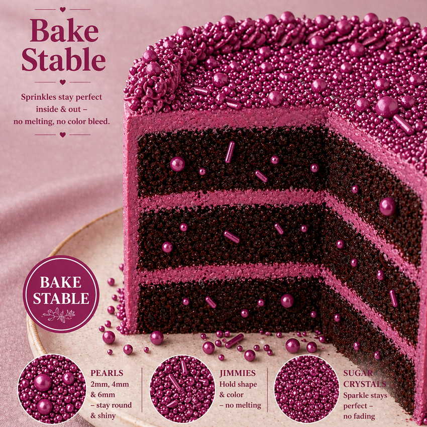 Sprinkles for Cakes & Cupcakes Decoration | USP-2(Mauve)