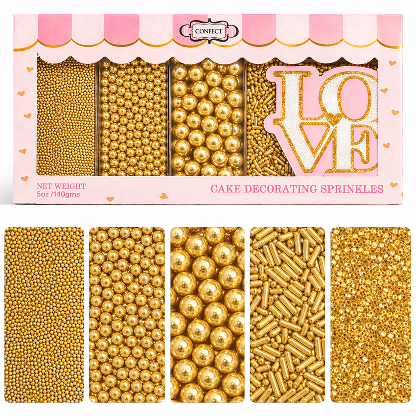 Sprinkles for Cakes & Cupcakes Decoration | USP-22(Gold)