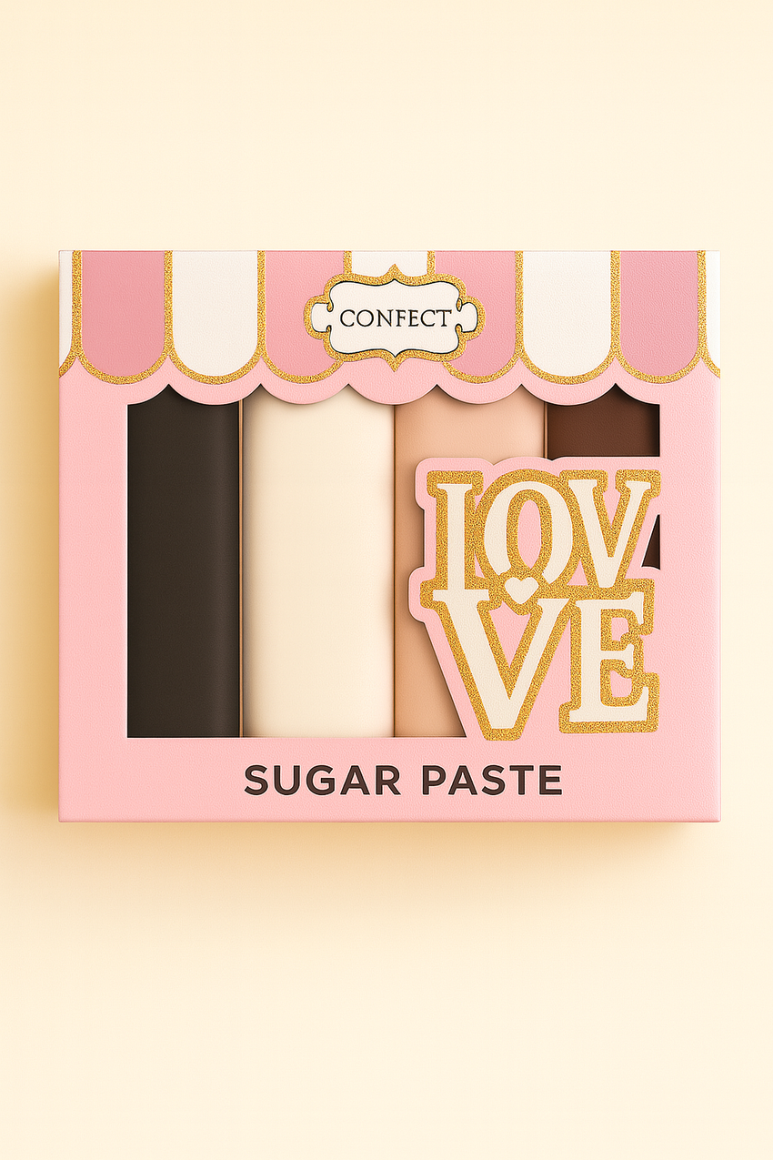 Multipack of Black, White, Skin and Brown Sugarpaste 04