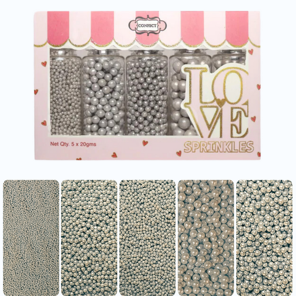 Shimmering Sliver Disco Balls Assorted Sprinkles (DB-11) | 140g