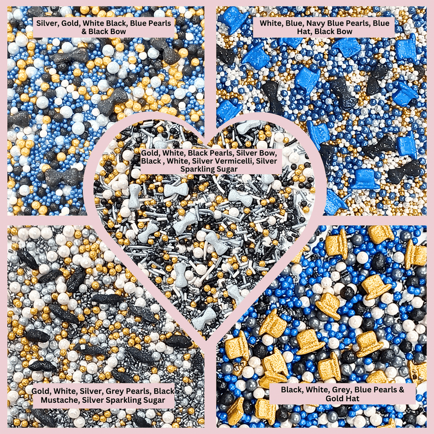 Black, Blue & White | (01) Father's Day Sprinkles 100Gm