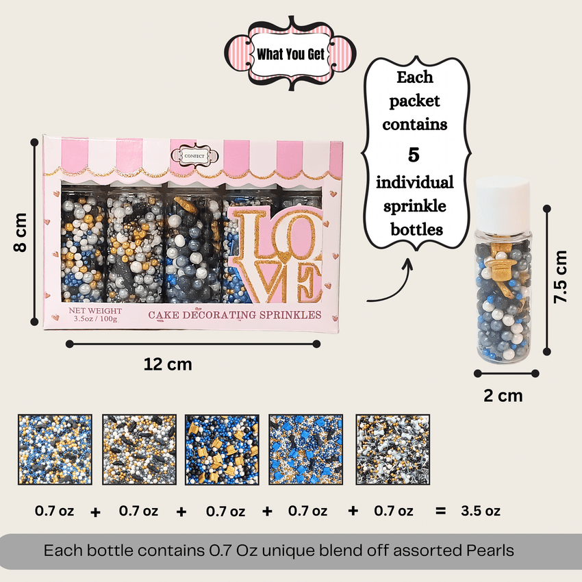 Black, Blue & White | (01) Father's Day Sprinkles 100Gm