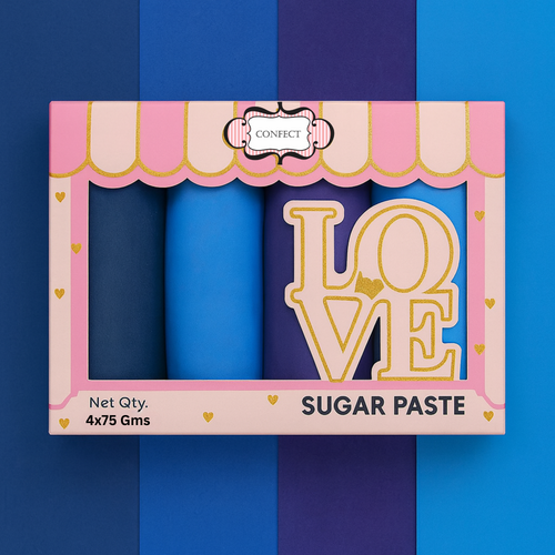 Multipack of Navy Blue, Royal Blue, Electric Purple and Sky Blue Sugarpaste 10