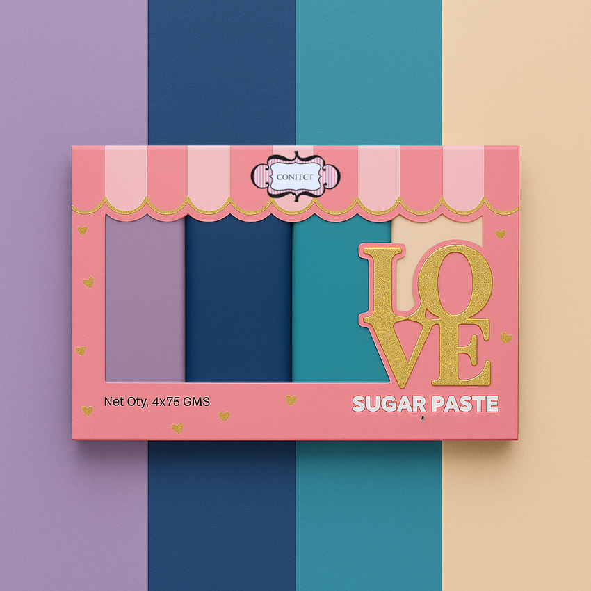 Multipack of Lavender, Navy Blue, Teal and Skin Sugarpaste 15