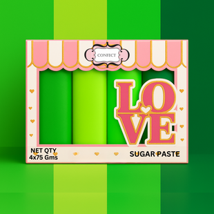 Multipack of Pea green, Lime Green, Neon Green and Emerald Green Sugarpaste 07