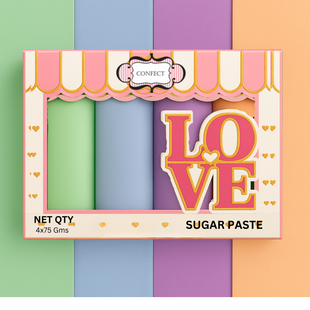 Multipack of Mint green, Baby Blue, Lavender and Peach Sugarpaste 09