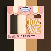 Multipack of Black, White, Skin and Brown Sugarpaste 04