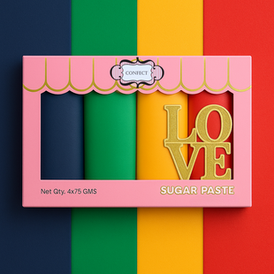 Multipack of Navy Blue, Emerald Green, Yellow and Red Sugarpaste 14